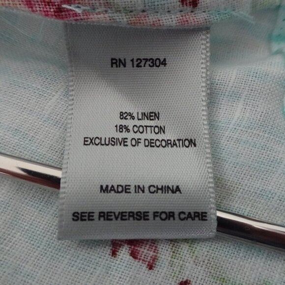 John Mark Embroidered & Beaded Tunic Top Women's Size M Blue Floral - Picture 9 of 10